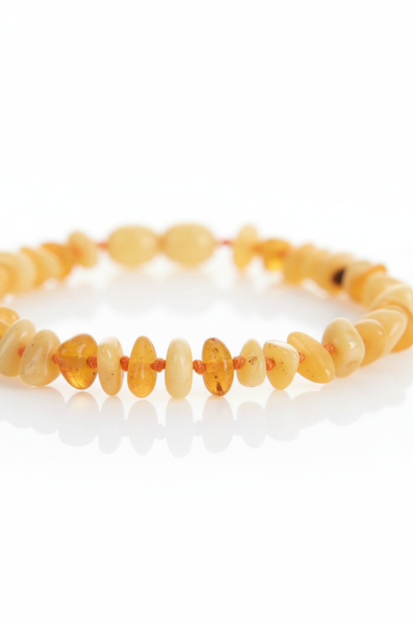 Damla Kehribar Yetişkin Süt Rengi Bileklik