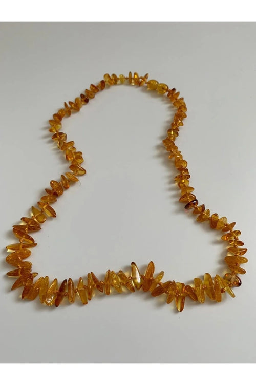 Damla Kehribar 50 Cm Yetişkin Limon Rengi Kolye