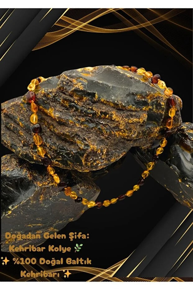 Baltık Damla Kehribar Kolye Yetişkin Erkek Kadın