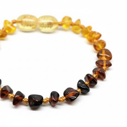 Damla Kehribar Gökkuşağı Bebek Bileklik 13cm