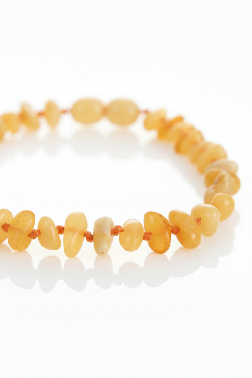 Damla Kehribar Yetişkin Süt Rengi Bileklik