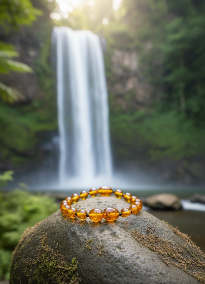 Damla Kehribar Yatıştırıcı Bebek Bileklik Rahat Diş Çıkartma