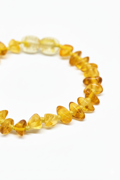 Damla Kehribar Gökkuşağı Bebek Bileklik 13cm