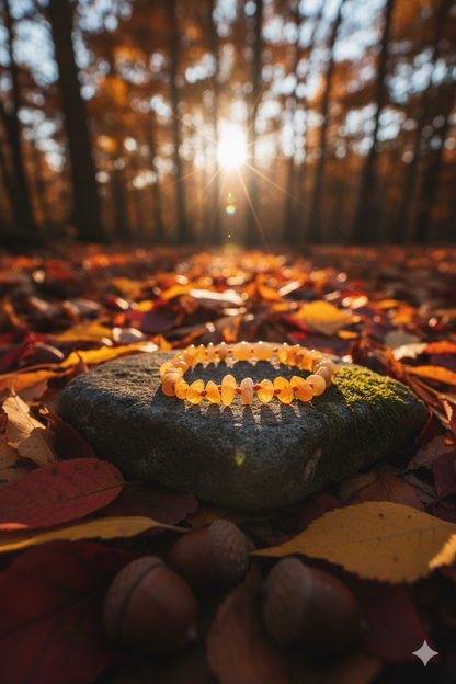 Damla Kehribar Yetişkin Süt Rengi Bileklik