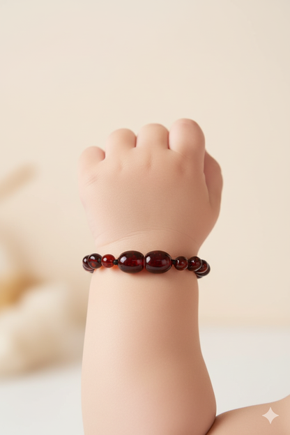 Damla Kehribar Barok Bebek Bileklik