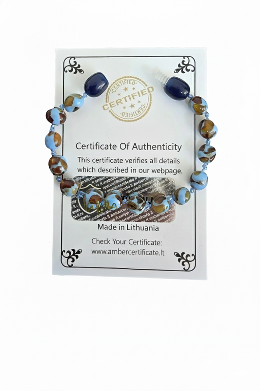 Mozaik Kehribar Bileklik Bebek Sakinleştirici Bileklik - Uyku Düzeni - Rahatlatıcı