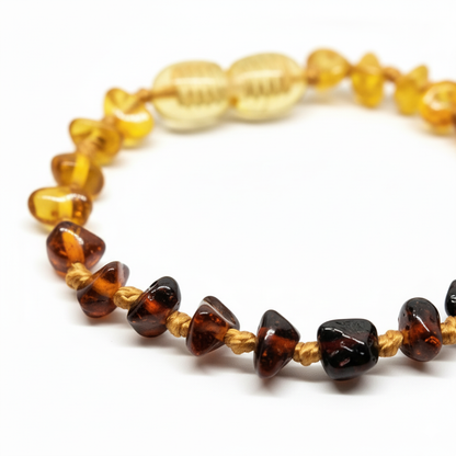 Damla Kehribar Gökkuşağı Bebek Bileklik 13cm