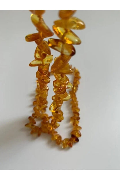 Damla Kehribar 50 Cm Yetişkin Limon Rengi Kolye