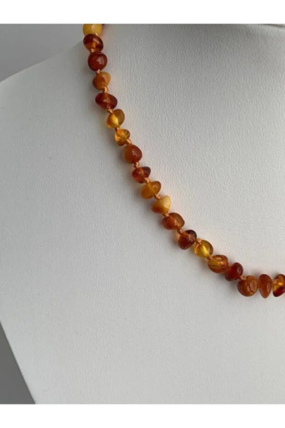 Damla Kehribar Bebek Diş Kolye 33 Cm