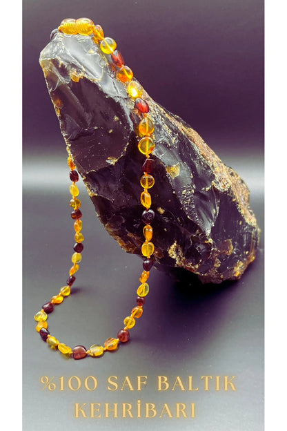 Baltık Damla Kehribar Kolye Yetişkin Erkek Kadın