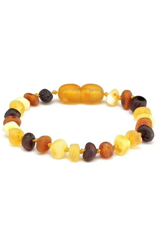 Kehribar Bebek Diş Bilekliği Ham Parlatılmamış