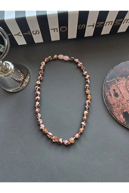 Pembe Kehribar Çocuk Kolye - Babypink