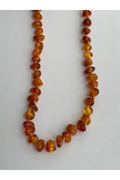 Damla Kehribar Bebek Diş Kolye 33 Cm